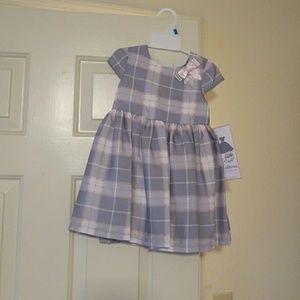2 piece plaid little girls dress